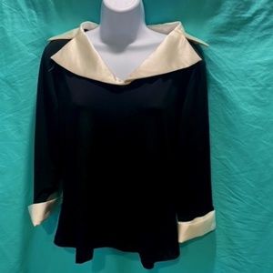 Valentine Black and Cream Elegant Top